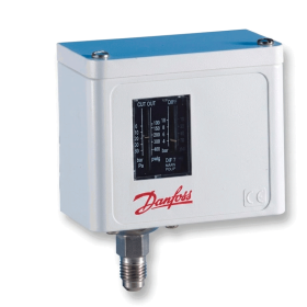 PRESOSTATO DANFOSS. REARME: AUTOMATICO. ALTA 1/4" SAE. ESCALA EN BAR: REGUL. 8 A 32. DIFER. 1,8 A 6.