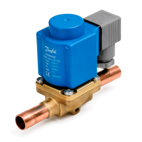 Valvula solenoide Danfoss 1/2" soldar modelo EVR 10 + bobina y conector.
